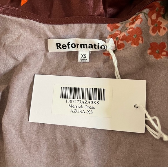 Reformation Merrick 100% Silk Dress Azusa XS - Picture 14 of 16